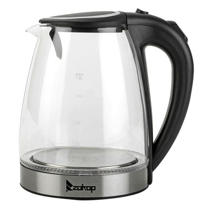 [Old Code: 93541003] ZOKOP HD-1857-A 110V 1200W 1.8L Electric Glass Kettle US Plug - Discount Msrp 