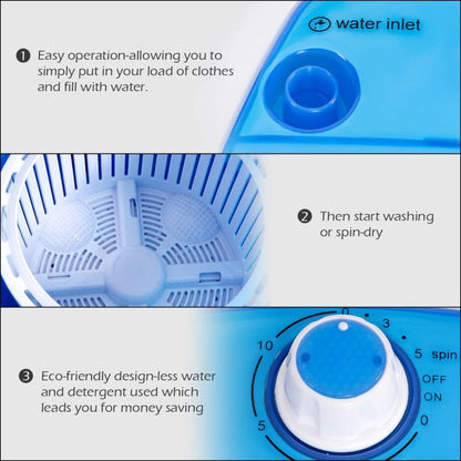 5.5 lbs Portable Semi Auto Washing Machine for Small Space - Discount Msrp 
