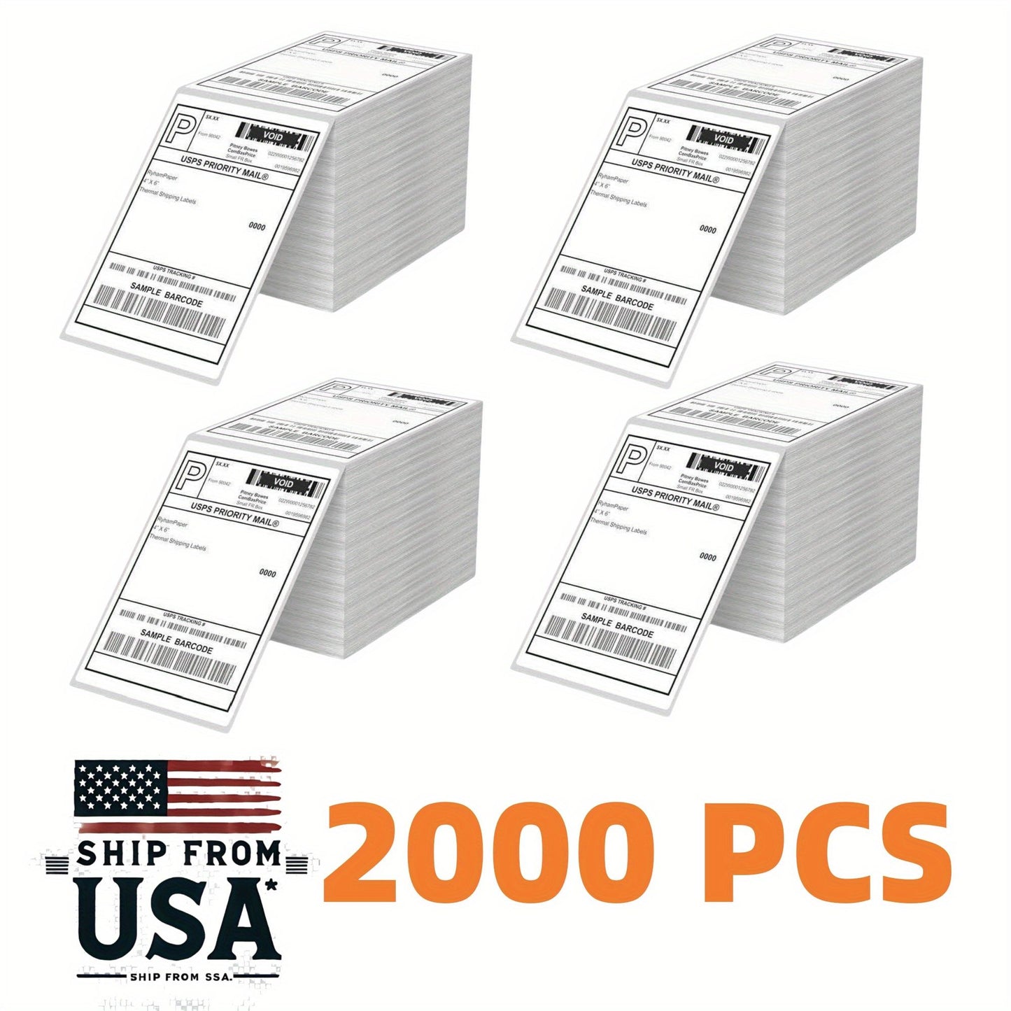 Thermal Paper 500/1000/1500 /2000/2500/3000/3500/4000 sheets of 4 ''x6' 'thermal label paper white shipping labels, used for thermal label printers, logistics labels 100x150mm - Discount Msrp 