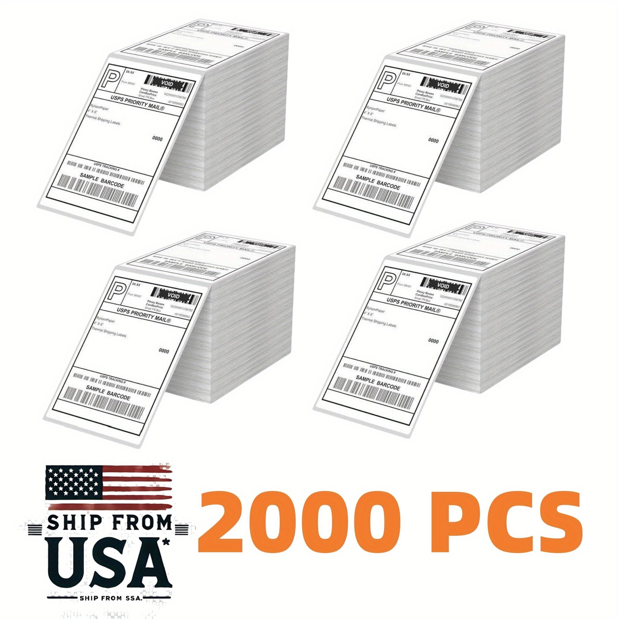 Thermal Paper 500/1000/1500 /2000/2500/3000/3500/4000 sheets of 4 ''x6' 'thermal label paper white shipping labels, used for thermal label printers, logistics labels 100x150mm - Discount Msrp 