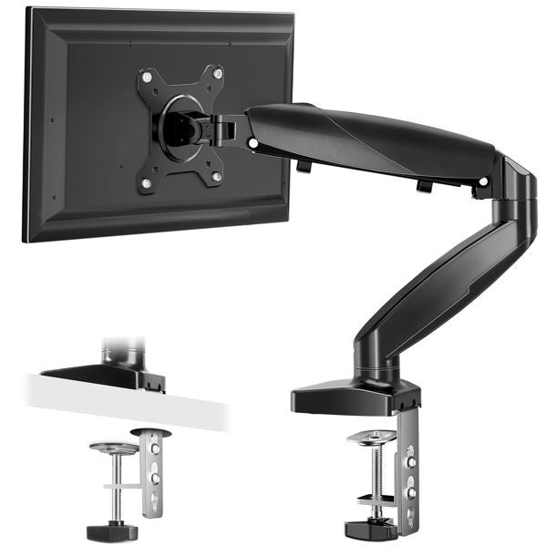 The monitor arm is adjustable for desktop mount and fits 15-27 inch monitors with weight capacities up to 15.4 pounds, black - Discount Msrp 
