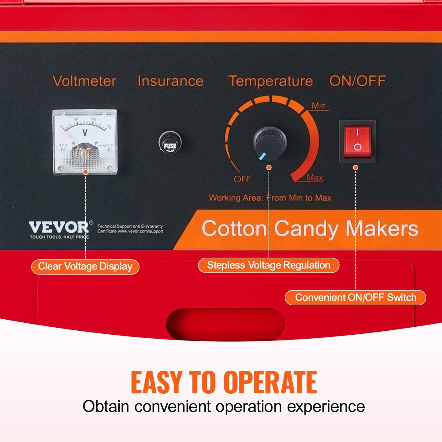 VEVOR Electric Cotton Candy Machine with Cart, 1000W Commercial Candy Floss Maker with Stainless Steel Bowl, Sugar Scoop and Drawer, Perfect for Home, Kids Birthday, Family Party, Red - Discount Msrp 