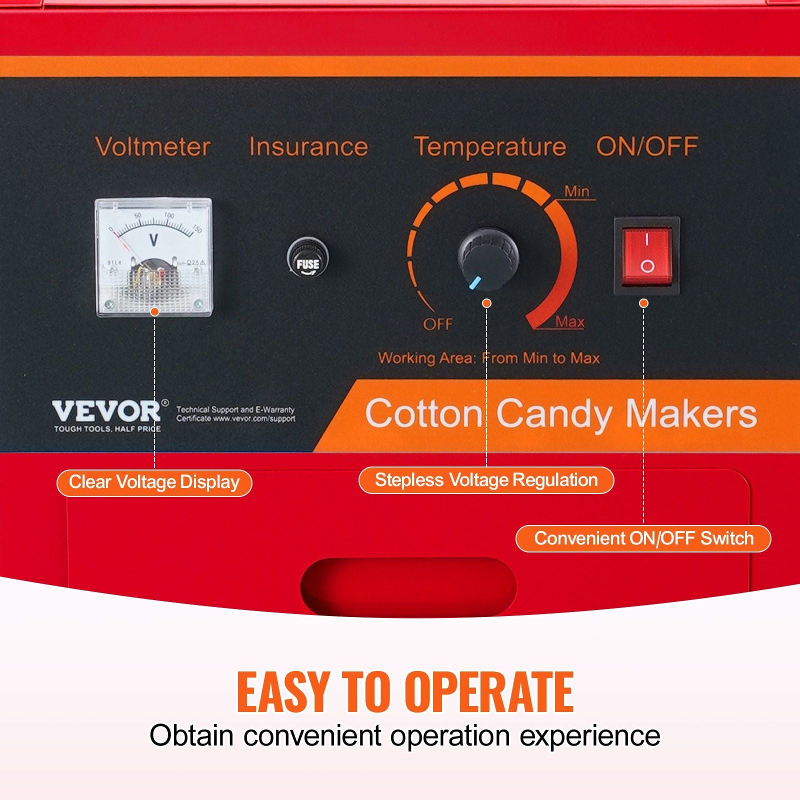 VEVOR Electric Cotton Candy Machine with Cart, 1000W Commercial Candy Floss Maker with Stainless Steel Bowl, Sugar Scoop and Drawer, Perfect for Home, Kids Birthday, Family Party, Red - Discount Msrp 