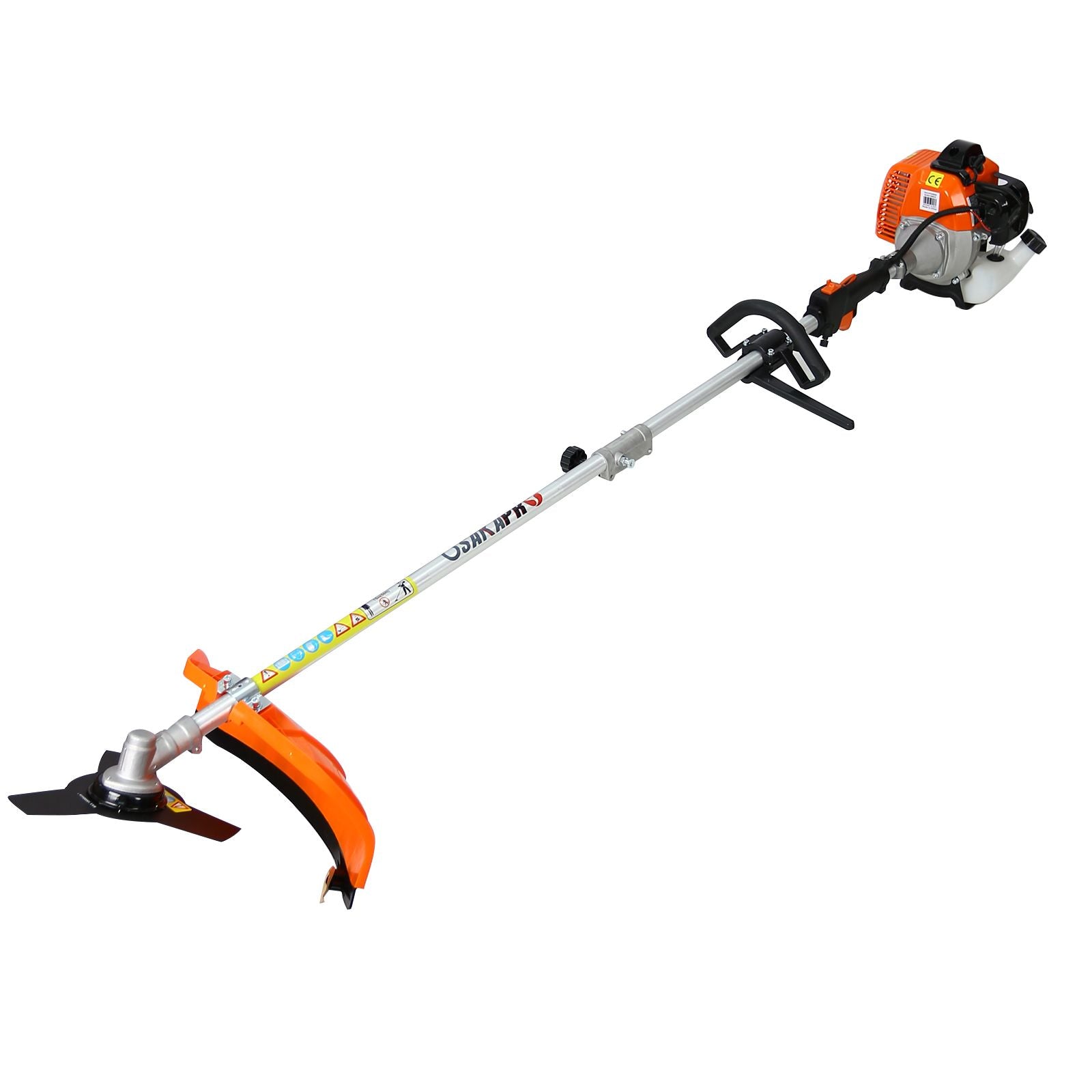 5 in 1 Multi-Functional Trimming Tool, 56CC 2-Cycle Garden Tool System with Gas Pole Saw, Hedge Trimmer, Grass Trimmer, and Brush Cutter EPA Compliant - Discount Msrp 