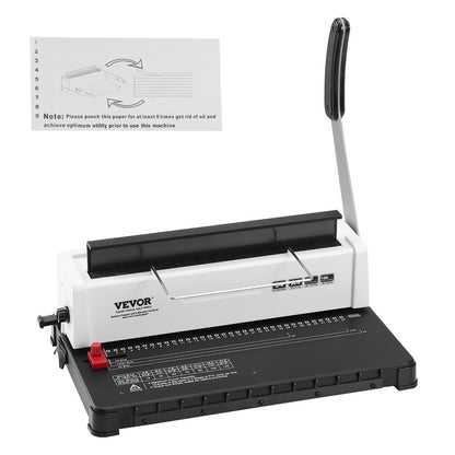VEVOR Coil Spiral Binding Machine, Manual Book Maker 34-Holes Binding 120 Sheets, Punch Binder with 100pcs 5/16'' Coil Binding Spines, Adjustable Side Margin, for Letter Size, A4, A5 - Discount Msrp 