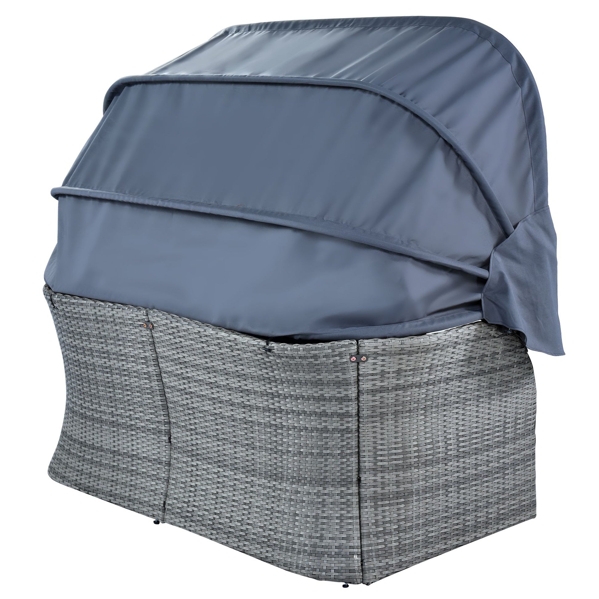 Outdoor Patio Furniture Set Daybed Sunbed with Retractable Canopy Conversation Set Wicker Furniture - Discount Msrp 