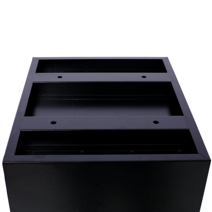 Package Delivery Box, 14'' x 11.3'' x 42'', Galvanized Steel Parcel Mailbox w/Code Lock & Mounting Hardware, for Outdoor Porch, Curbside, Black and White - Discount Msrp 