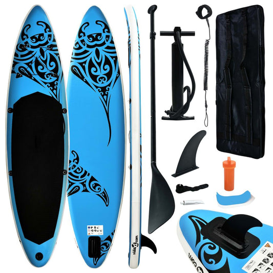 Inflatable Stand Up Paddleboard Set 126"x29.9"x5.9" Blue - Discount Msrp 