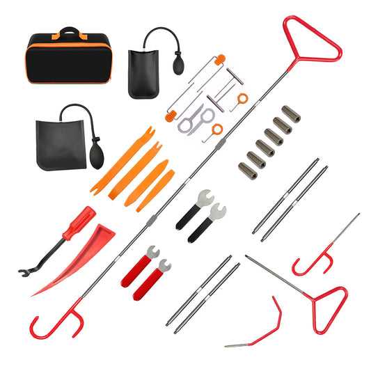 Automotive Tool Set 34-piece professional automotive kit with stainless steel long distance fasteners seamless wedge air wedge pump automotive trim removal tool SpeedX.UNIUNI.Amazon.USPS - Discount Msrp 