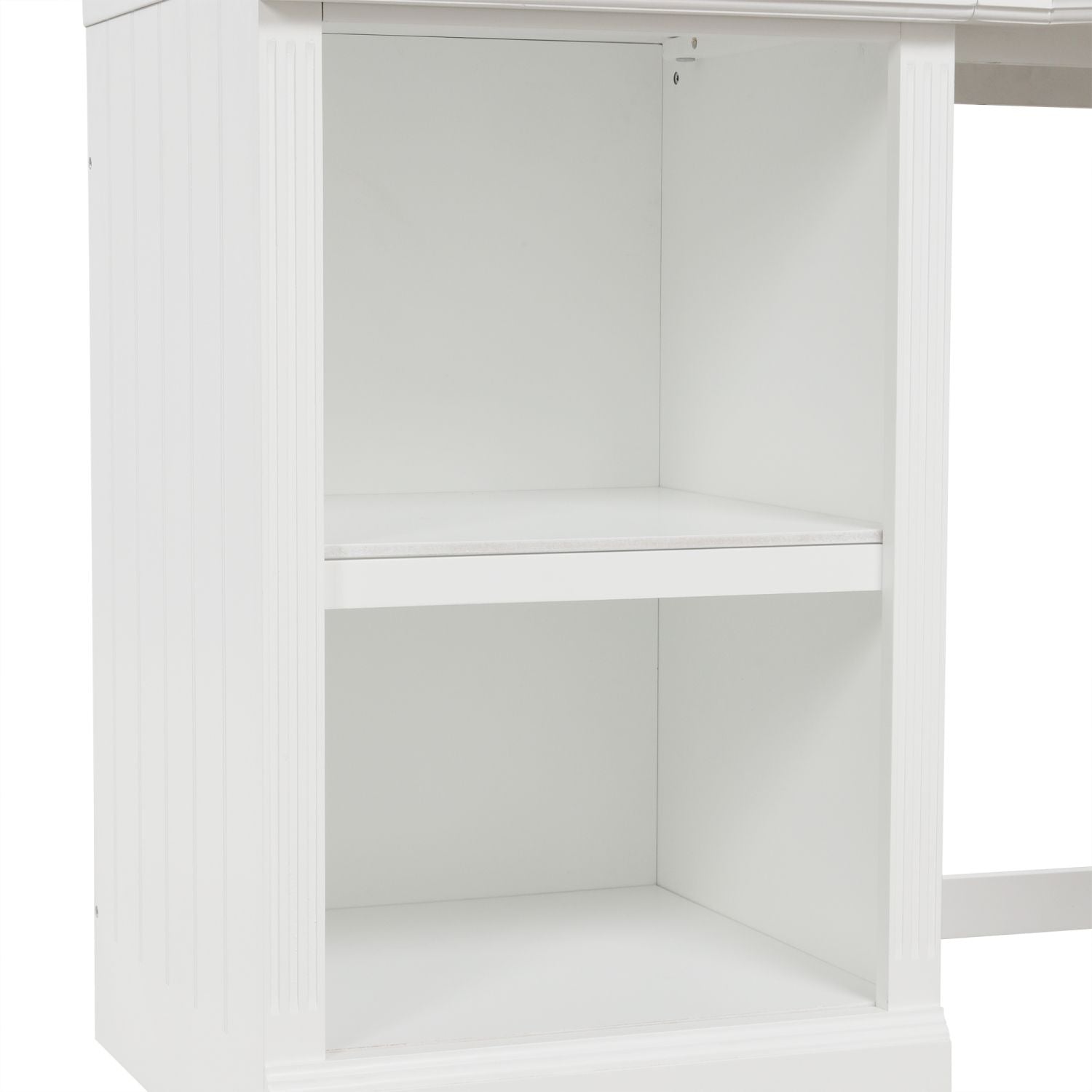 57.68" Modern L Shaped Executive Desk with 2 Storage Cabinets and 3 Drawers,Corner Writing Desk,Office Desk Furniture,Computer Desks with Depth Workstation for Home Office,Living room,White - Discount Msrp 