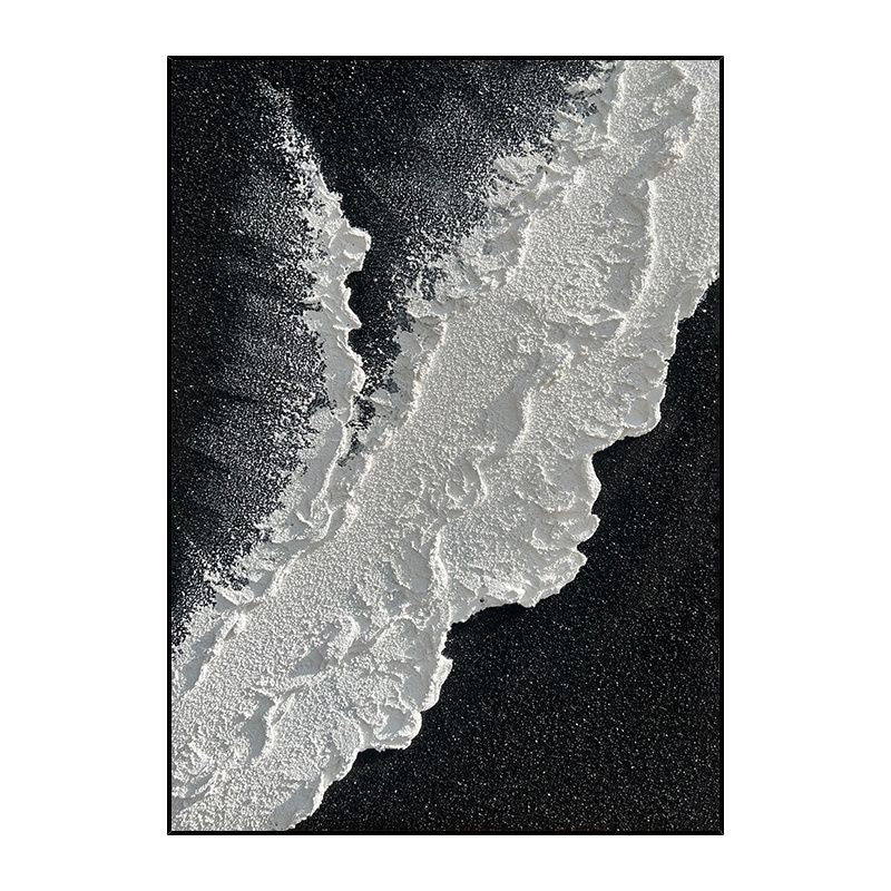 Modern Abstract handpainted large size wholesale prodcut ocean seaside thick grey and black Oil painting Simple Design Wall Art - Discount Msrp 
