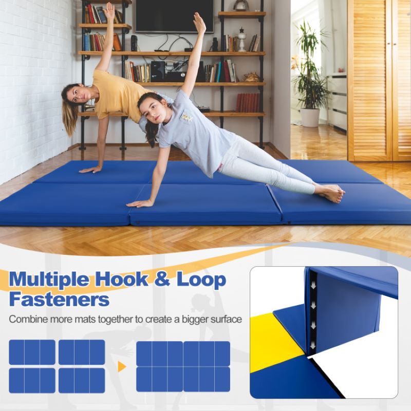 Portable Tri-Fold Gym Mat with Handles for Yoga - Discount Msrp 