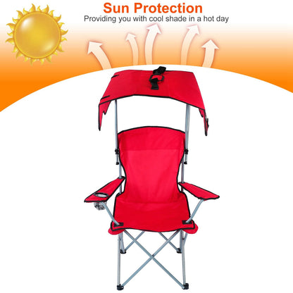 Foldable Beach Canopy Chair Sun Protection Camping Lawn Canopy Chair 330LBS Load Folding Seat - Discount Msrp 