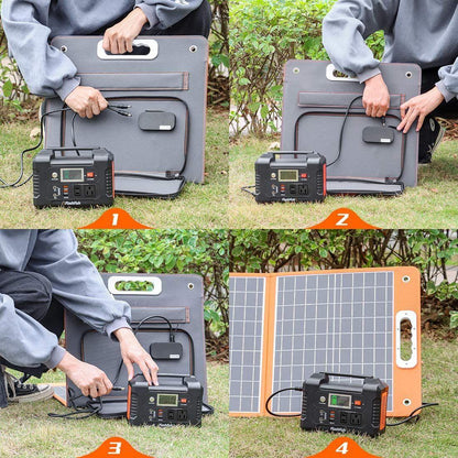 200W Portable Power Station, FlashFish 40800mAh Solar Generator with 110V AC Outlet/2 DC Ports/3 USB Ports, USB-C/QC3.0 for Phones, Tablets On Camping Van RV Road Trip - Discount Msrp 