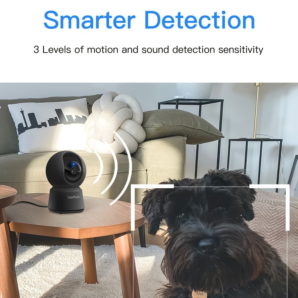 Laxihub 5MP Wi-Fi Surveillance Camera Baby Monitor 360° Indoor Home Black Security PT Camera 2K+ Night Vision Wi-Fi Cam For Pet Nanny P2F Without TF/SD Card - Discount Msrp 
