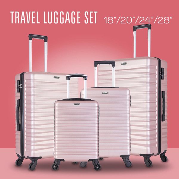 Hardshell Luggage Sets Suitcase ABS Lightweight with Spinner Wheels and TSA Lock Blue - Discount Msrp 