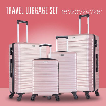 Hardshell Luggage Sets Suitcase ABS Lightweight with Spinner Wheels and TSA Lock Blue - Discount Msrp 