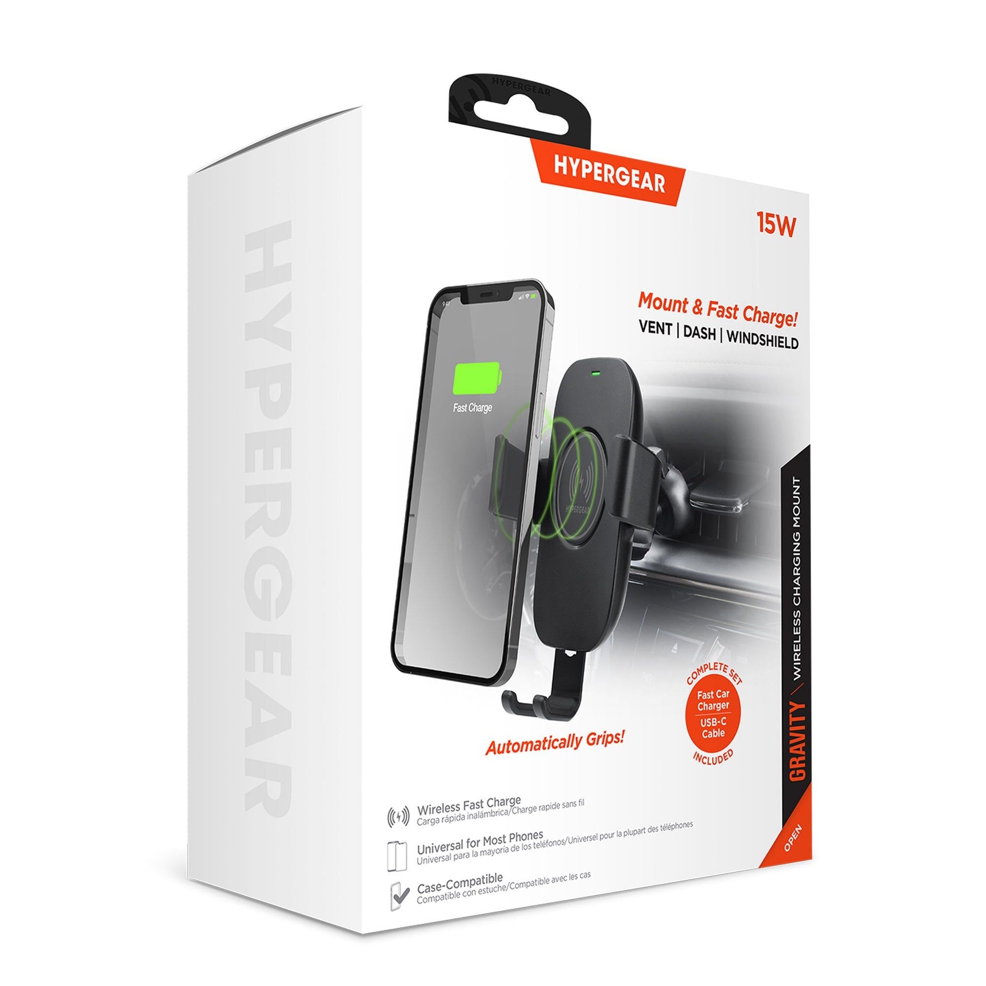 HyperGear Gravity 15W Wireless Fast Charge Mount - Discount Msrp 