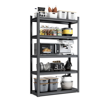 78"H 5 Tier Metal Shelves for Storage Garage Shelving 2000LBS Heavy Duty Storage Shelves Adjustable Garage Shelf Industrial Shelving Unit Storage Utility Rack,47.2"W*18"D*78"H,Black - Discount Msrp 
