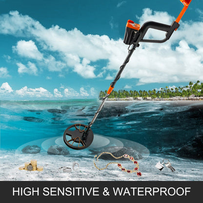 VEVOR Metal Detector Waterproof Disc Metal detectors Underwater Underground high Accuracy LCD Display Metal Detector for Adults and Children Headphone Automatic Detector (Yellow 3010) - Discount Msrp 