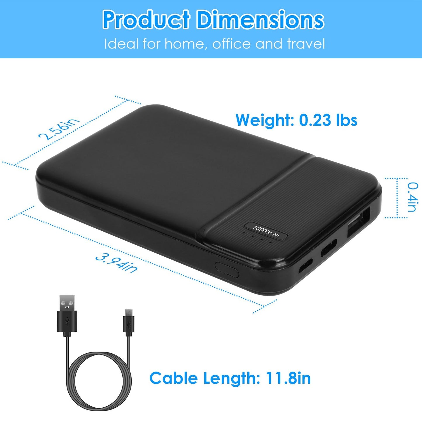 Power Bank Portable Phone Charger for Home Office Travel External Battery Pack with 1 Micro USB Cable Fit For IOSPhone 13/12 Samsung Galaxy S21 And More - Discount Msrp 