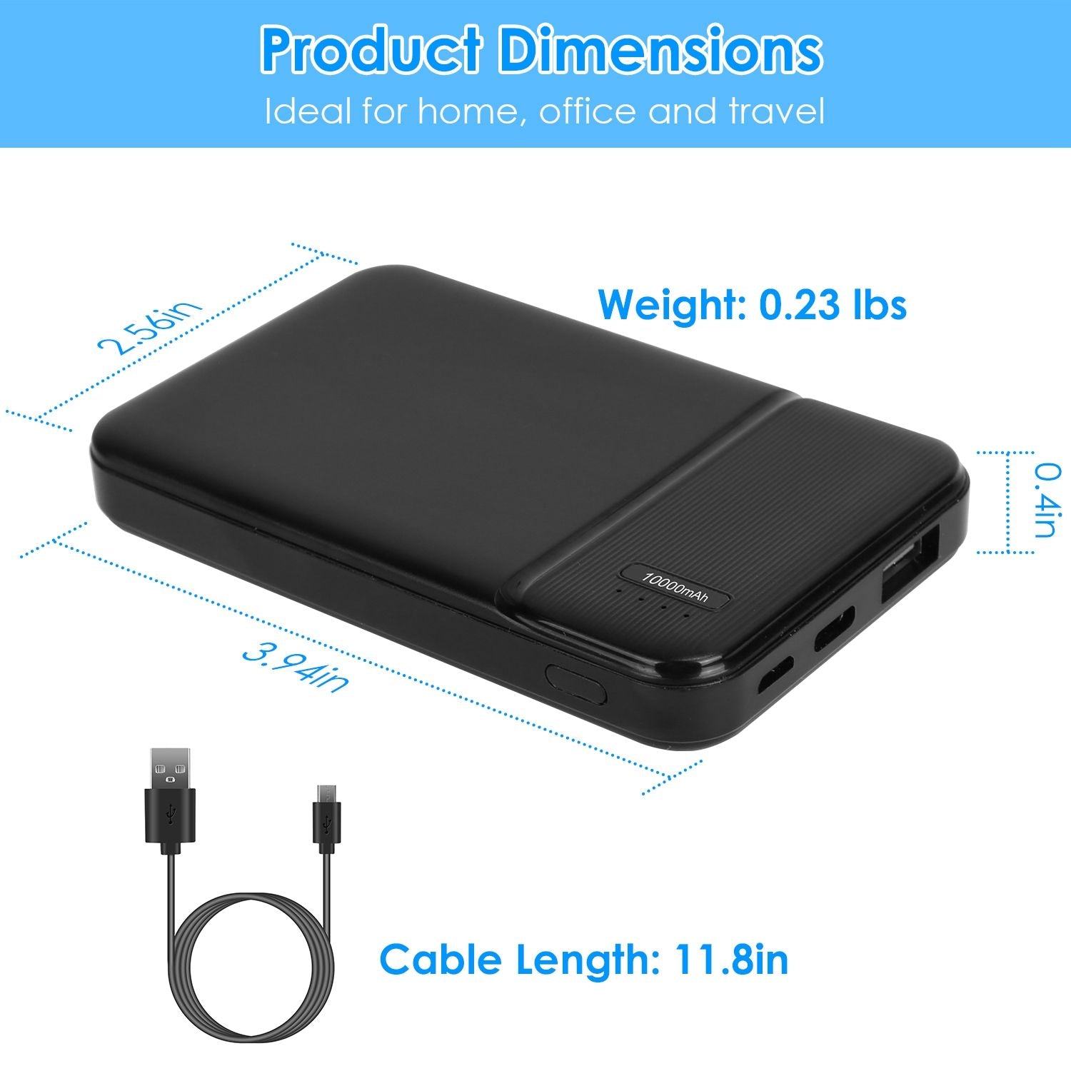 Power Bank Portable Phone Charger for Home Office Travel External Battery Pack with 1 Micro USB Cable Fit For IOSPhone 13/12 Samsung Galaxy S21 And More - Discount Msrp 