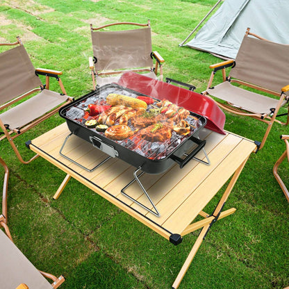 Portable Charcoal Grill Outdoor Tabletop Grill Small Barbecue Smoker Folding BBQ Grill with Lid for Backyard Camping Picnics Beach - Discount Msrp 