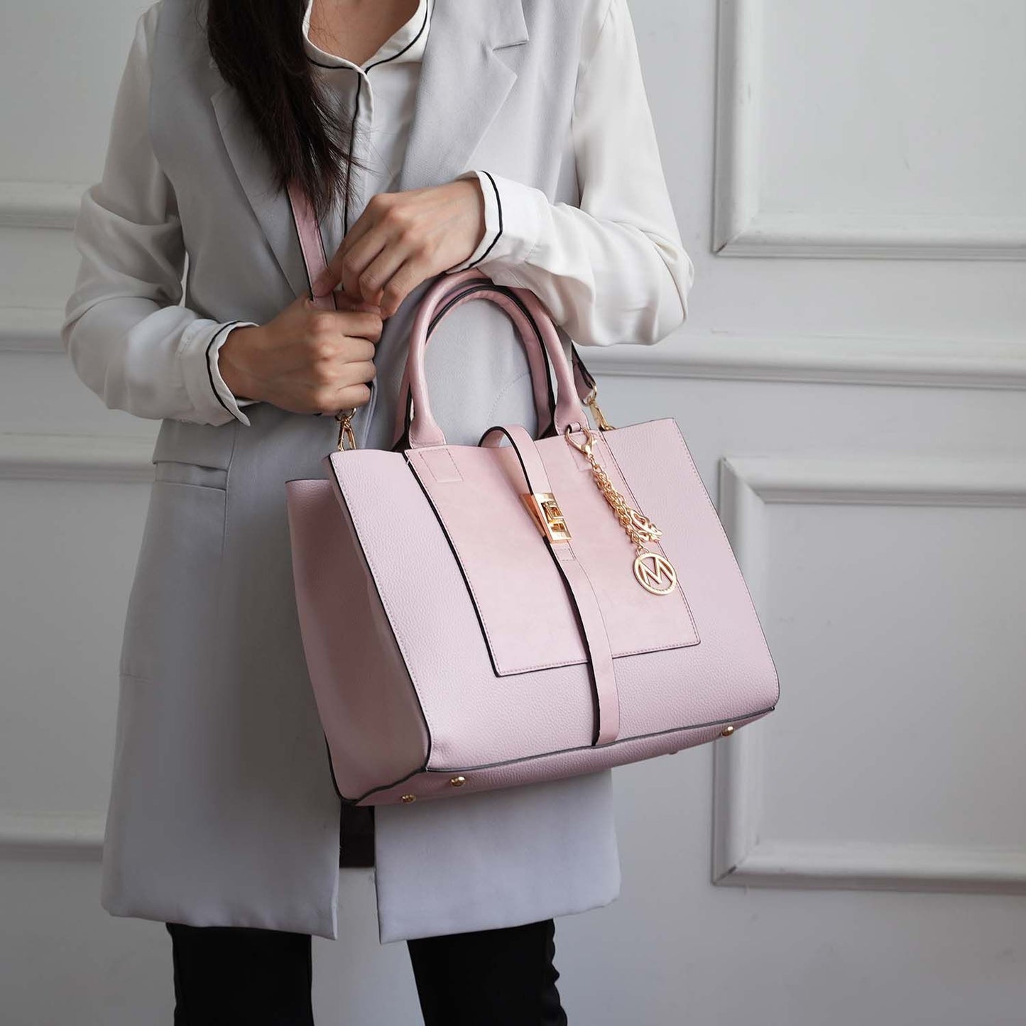 MKF Collection Yola Satchel Bag with Wallet Vegan Leather Women by Mia K - Discount Msrp 