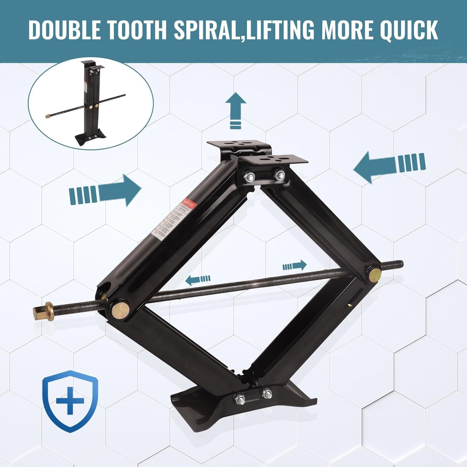 2Pcs Scissor Jack, 6500 lbs * 2, Leveling Scissor Jacks Set with Handle,RV Trailer Camper Stabilizer, for Trucks Cars MPVs Sedans,Station Wagon - Discount Msrp 