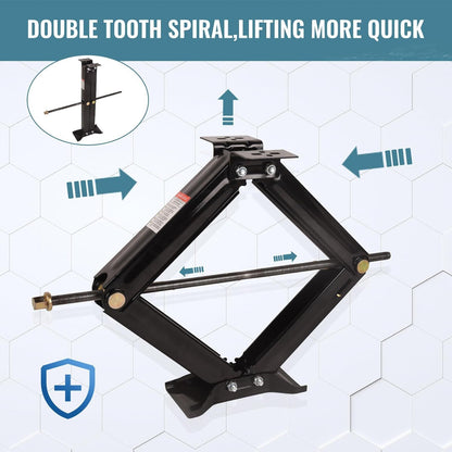 2Pcs Scissor Jack, 6500 lbs * 2, Leveling Scissor Jacks Set with Handle,RV Trailer Camper Stabilizer, for Trucks Cars MPVs Sedans,Station Wagon - Discount Msrp 