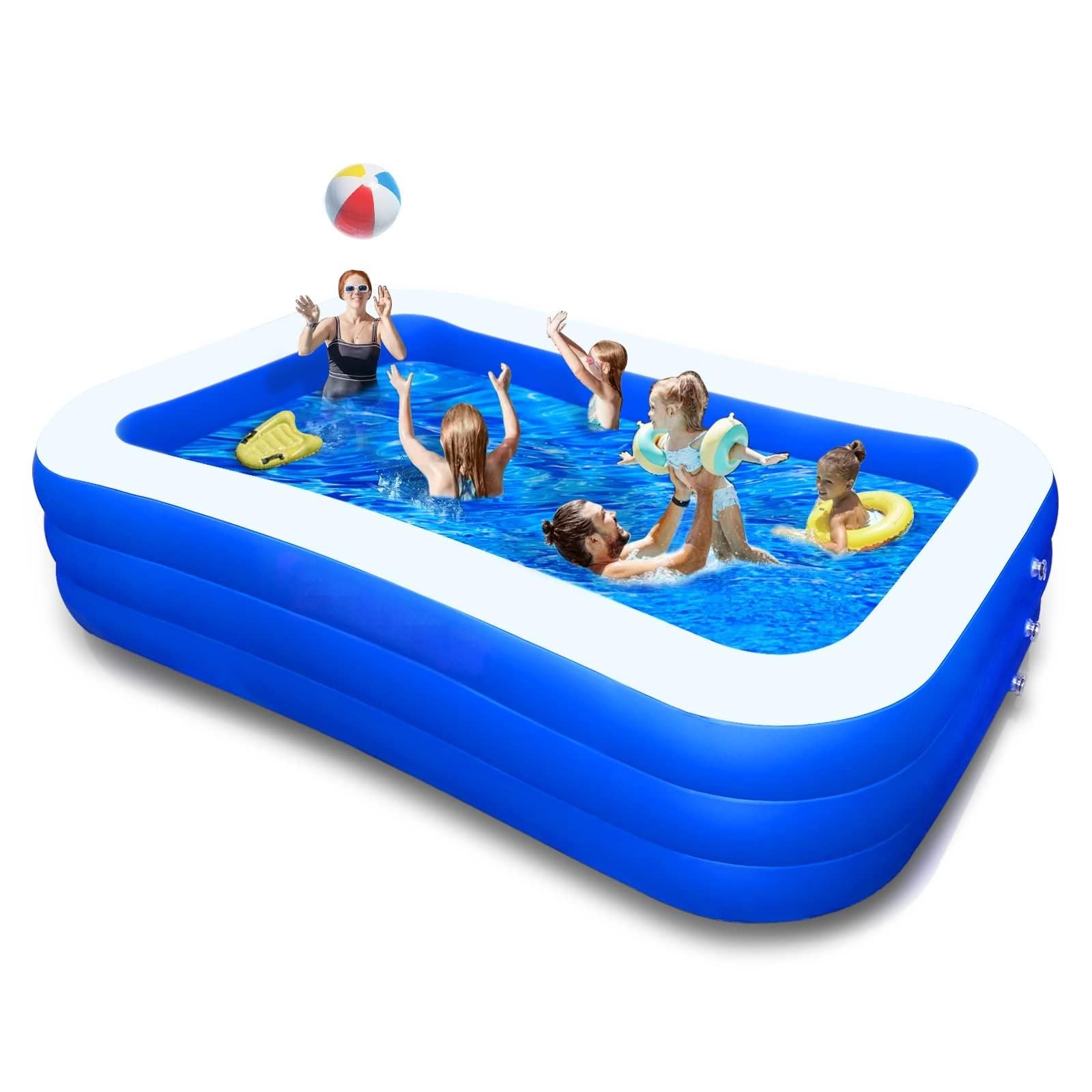 Inflatable Pool for Kids and Adults, 120" X 72" X 22" Oversized Thickened Family Swimming Pool - Discount Msrp 