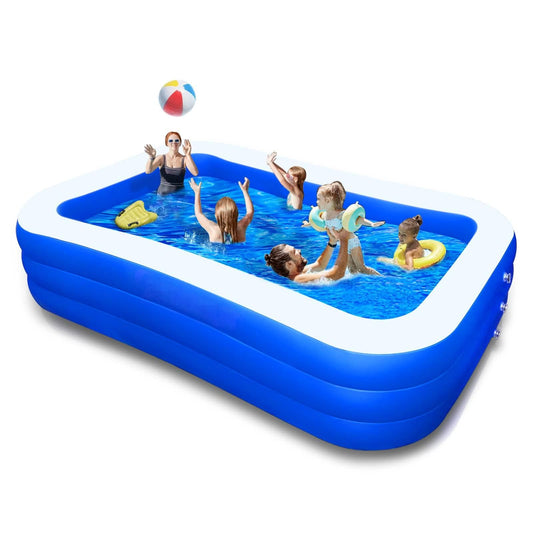 Inflatable Pool for Kids and Adults, 120" X 72" X 22" Oversized Thickened Family Swimming Pool - Discount Msrp 