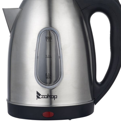 US Standard ZOKOP HD-1802S 120V 1200W 1.5L Stainless Steel Electric Kettle with Water Window [Same code 00574412] - Discount Msrp 