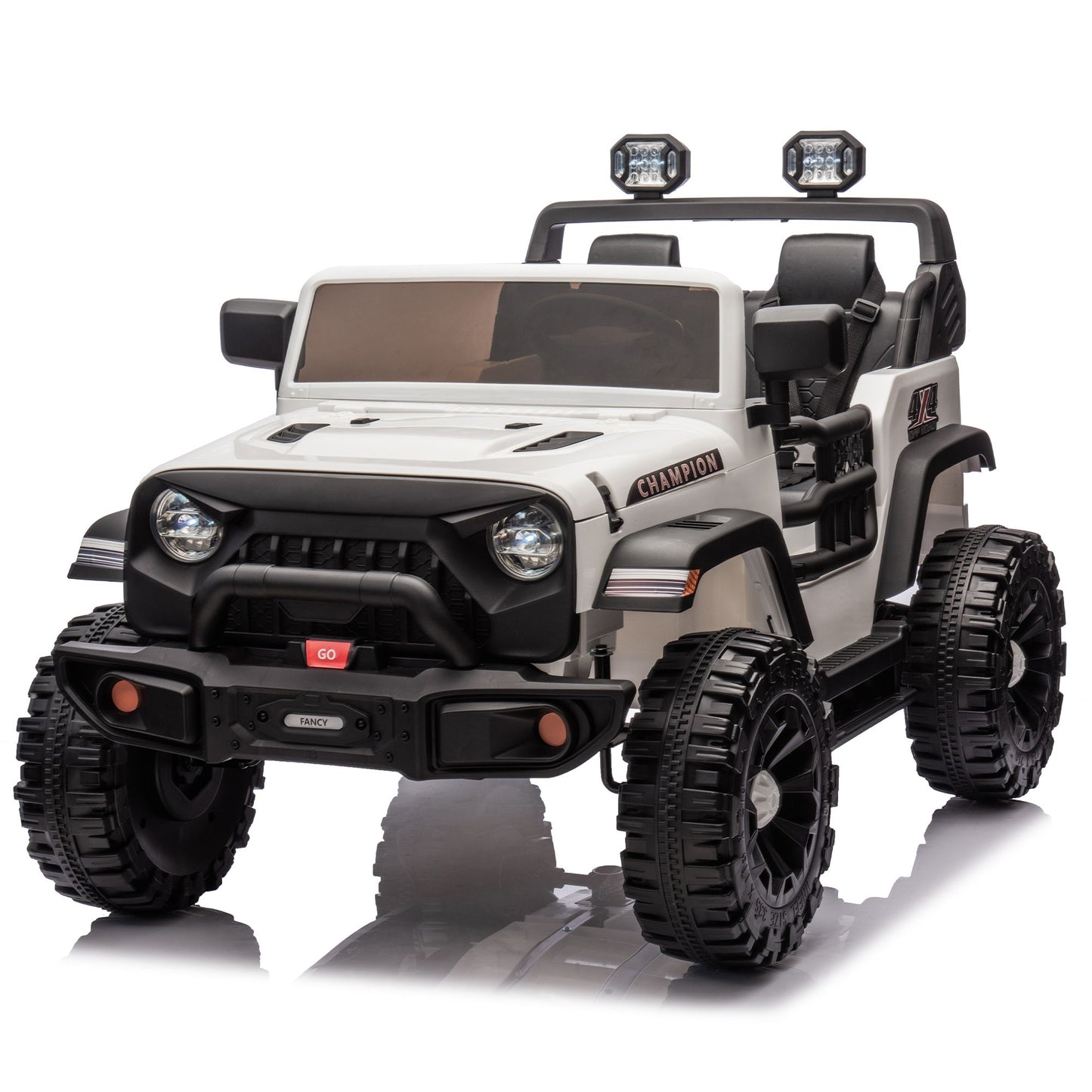 24V Two-seater Kids Ride On Electric Car W/parents control,Seat width 19.69in,400W motor,Four-wheel suspension,light&searchlight,USB,MP3,Bluetooth,Provide a speed of 1.86-4.35MPH for kids of 3+. - Discount Msrp 