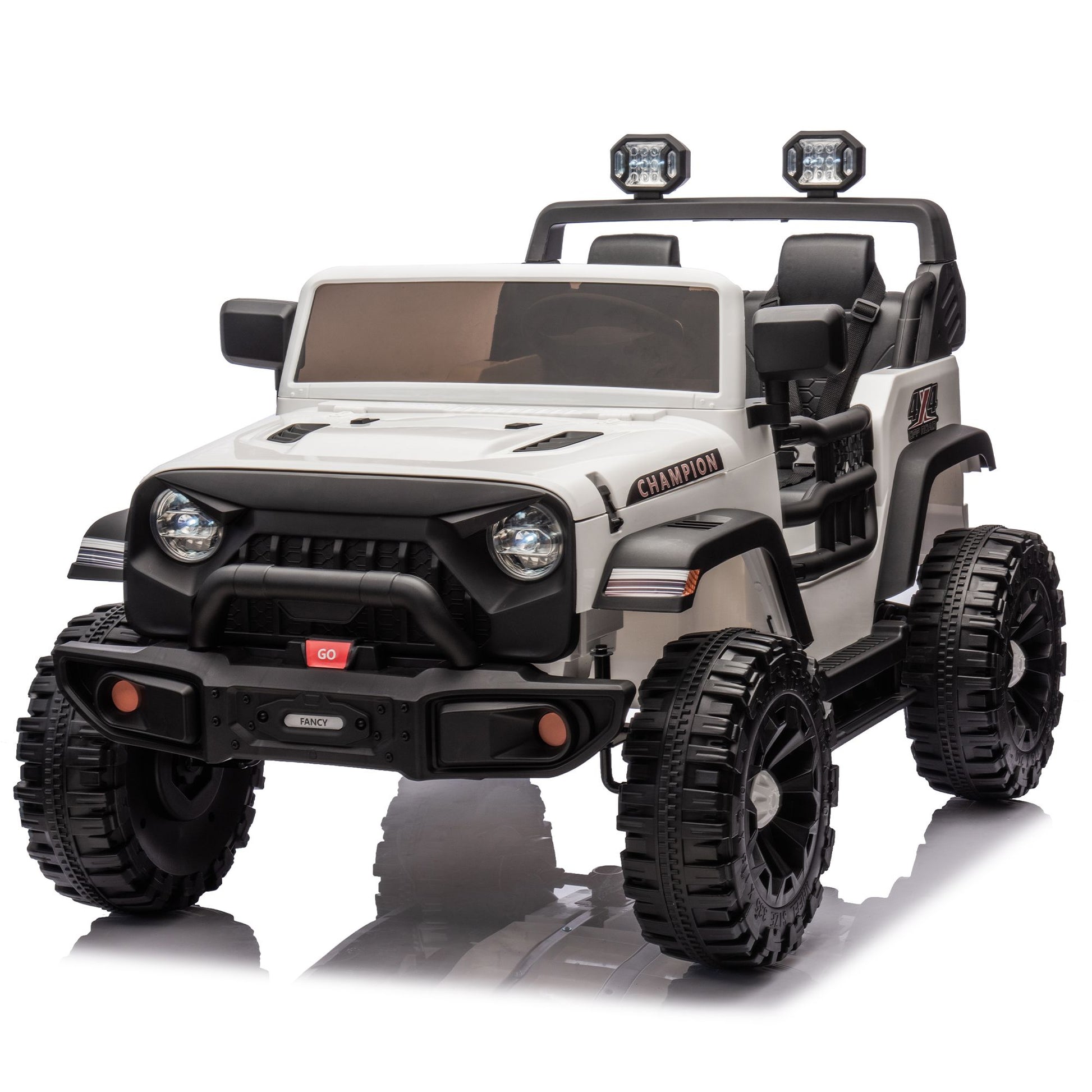 24V Two-seater Kids Ride On Electric Car W/parents control,Seat width 19.69in,400W motor,Four-wheel suspension,light&searchlight,USB,MP3,Bluetooth,Provide a speed of 1.86-4.35MPH for kids of 3+. - Discount Msrp 