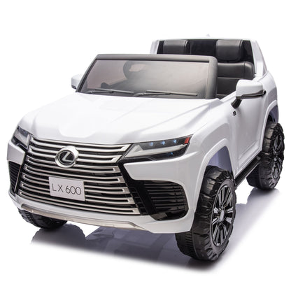 Licensed LEXUS LX600 24V Two-seater XXL Kids Ride On Car W/Parents Control,Seat width 20 inches,2WD,Four-wheel suspension,Bluetooth,MP3,Music,Power display,Speeds 1.86-3.11MPH For Kids. - Discount Msrp 
