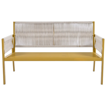 4-Piece Rope Patio Furniture Set, Outdoor Furniture with Tempered Glass Table, Patio Conversation Set Deep Seating with Thick Cushion for Backyard Porch Balcony - Discount Msrp 