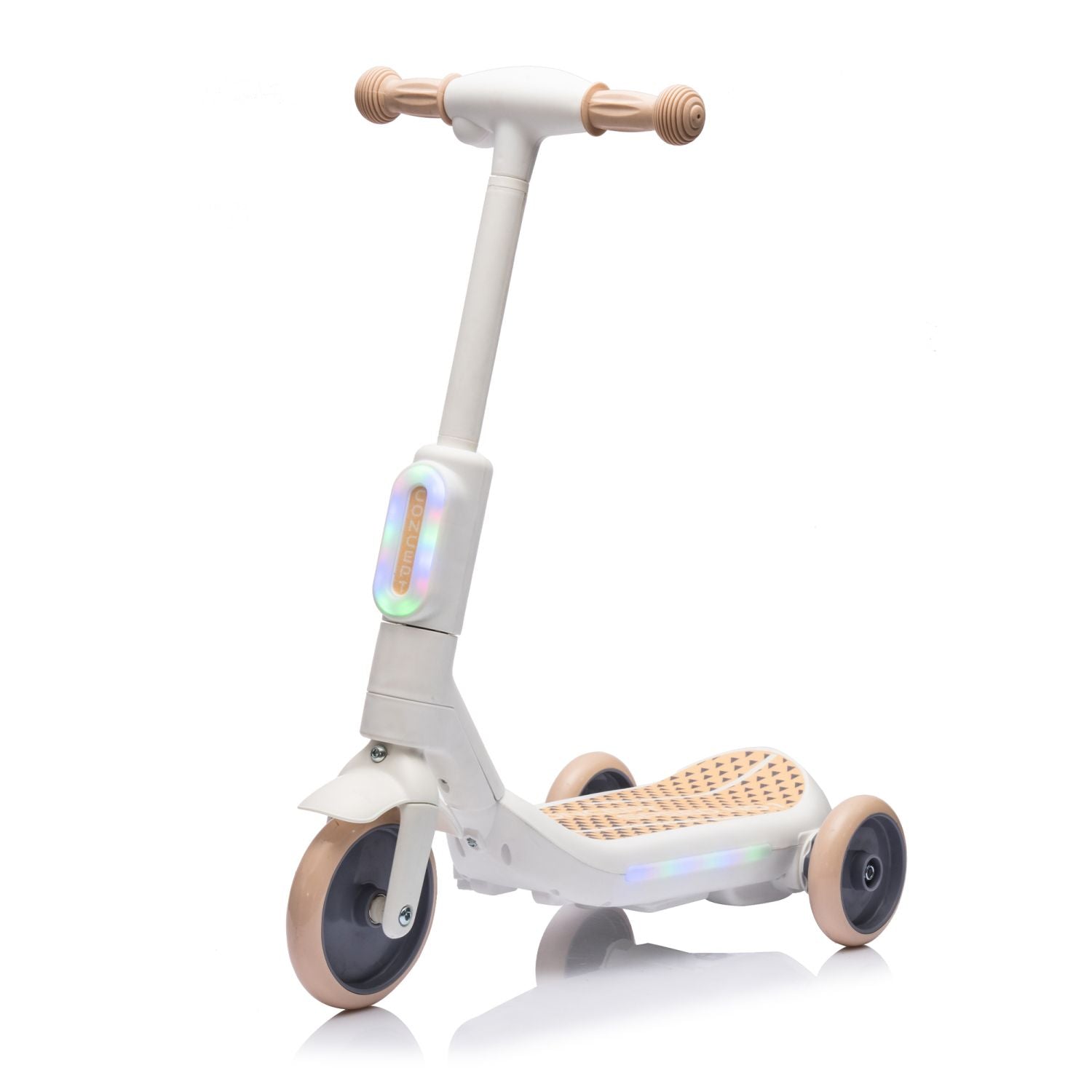 2in1 Kids Ride On Three-Wheel Electric Scooter,Tail Color Lights W/Spray,Wider Pedal,PU Wheels For Effective Floor Protection,Independent Light Switch With Music,One Button Acceleration For Kids 3+ - Discount Msrp 