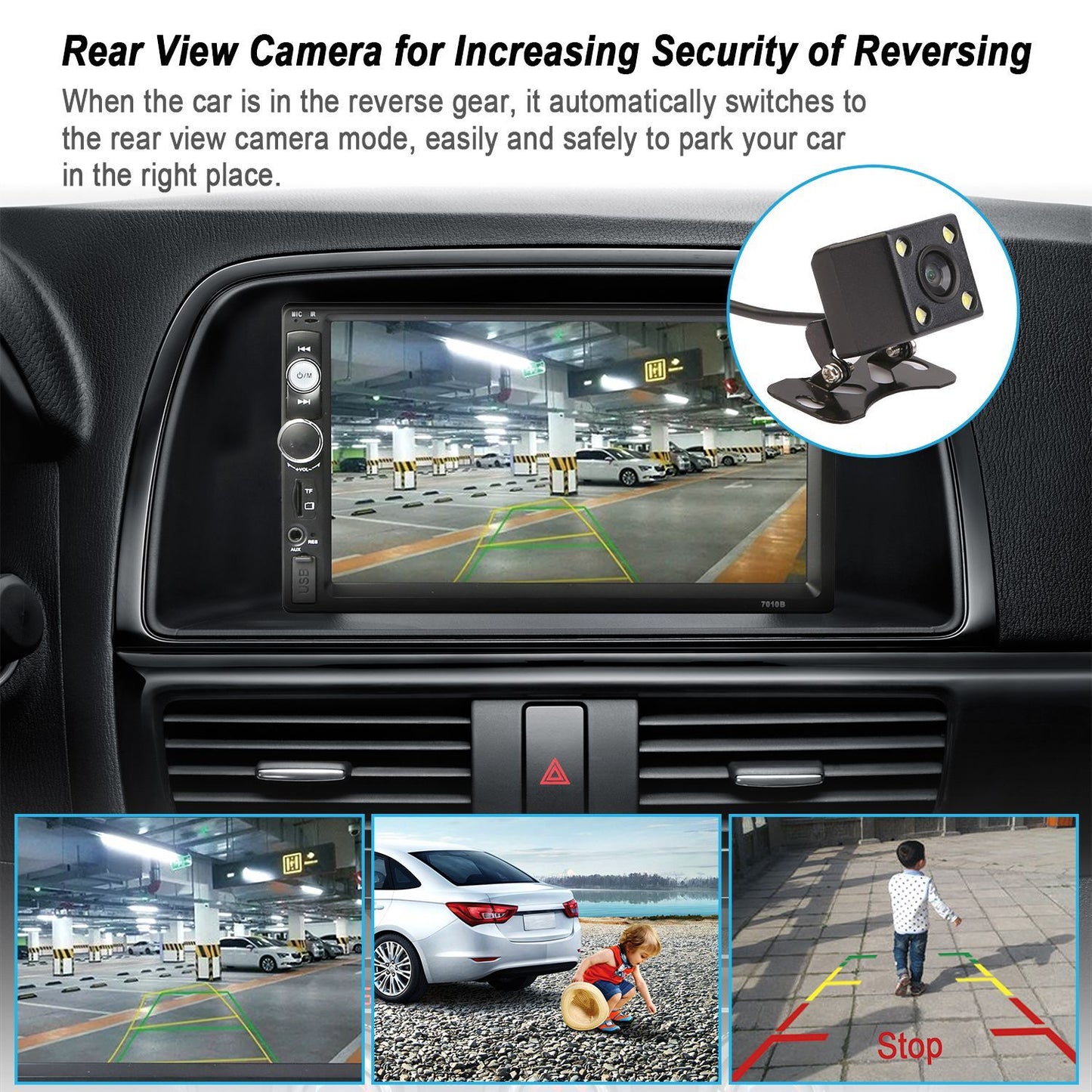 7 Inches Universal Wireless Car MP5 Player 1080P Video Player Stereo Audio FM Radio - Discount Msrp 