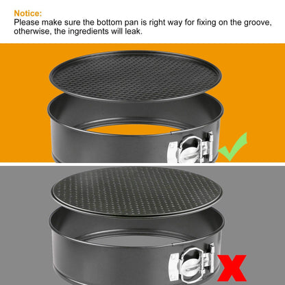 Non Stick Springform Cake Pan Leakproof 9in 10in 11in Bakeware Pan with Removable Bottom 3Pcs Per Set - Discount Msrp 