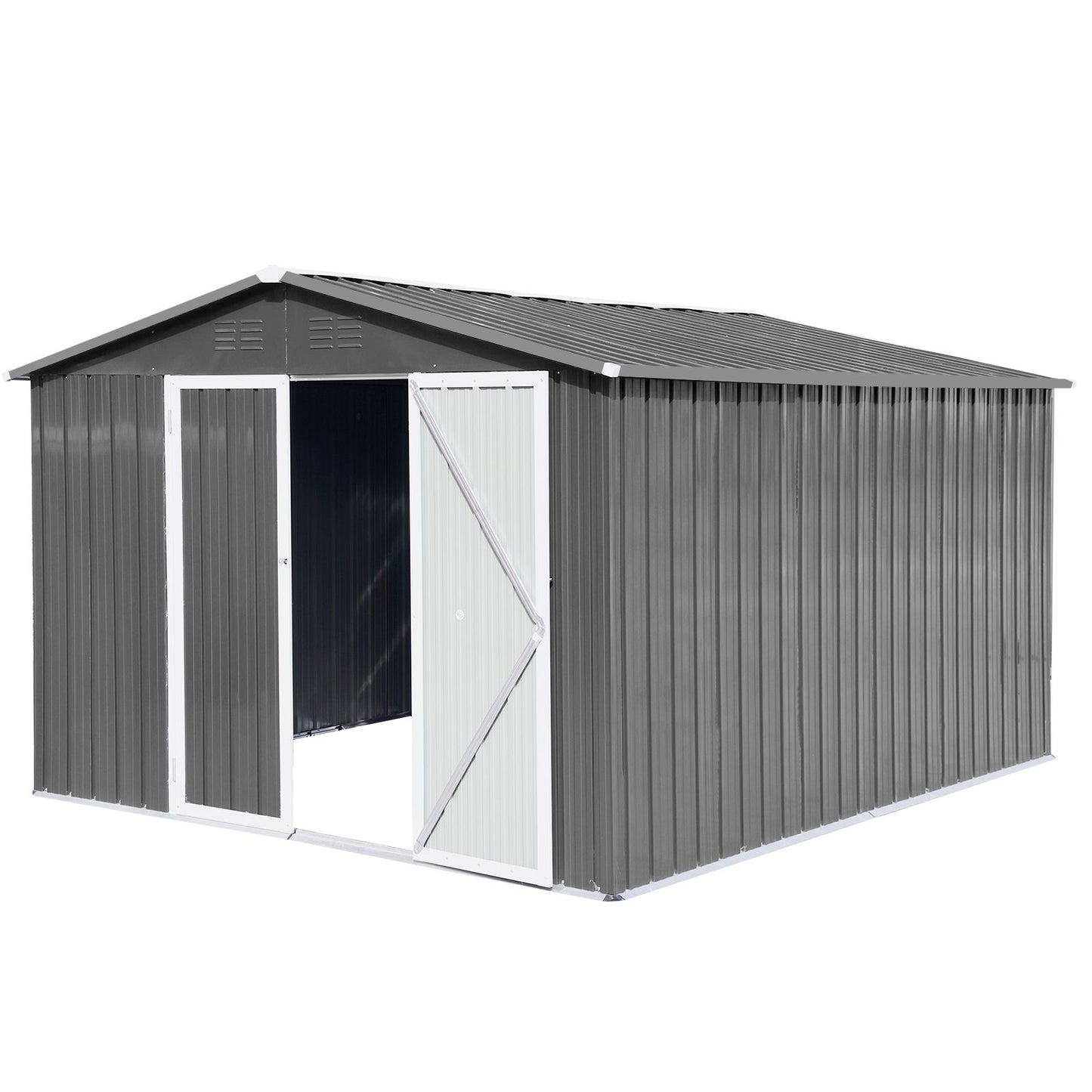 Metal garden sheds 10ftx12ft outdoor storage sheds Grey - Discount Msrp 