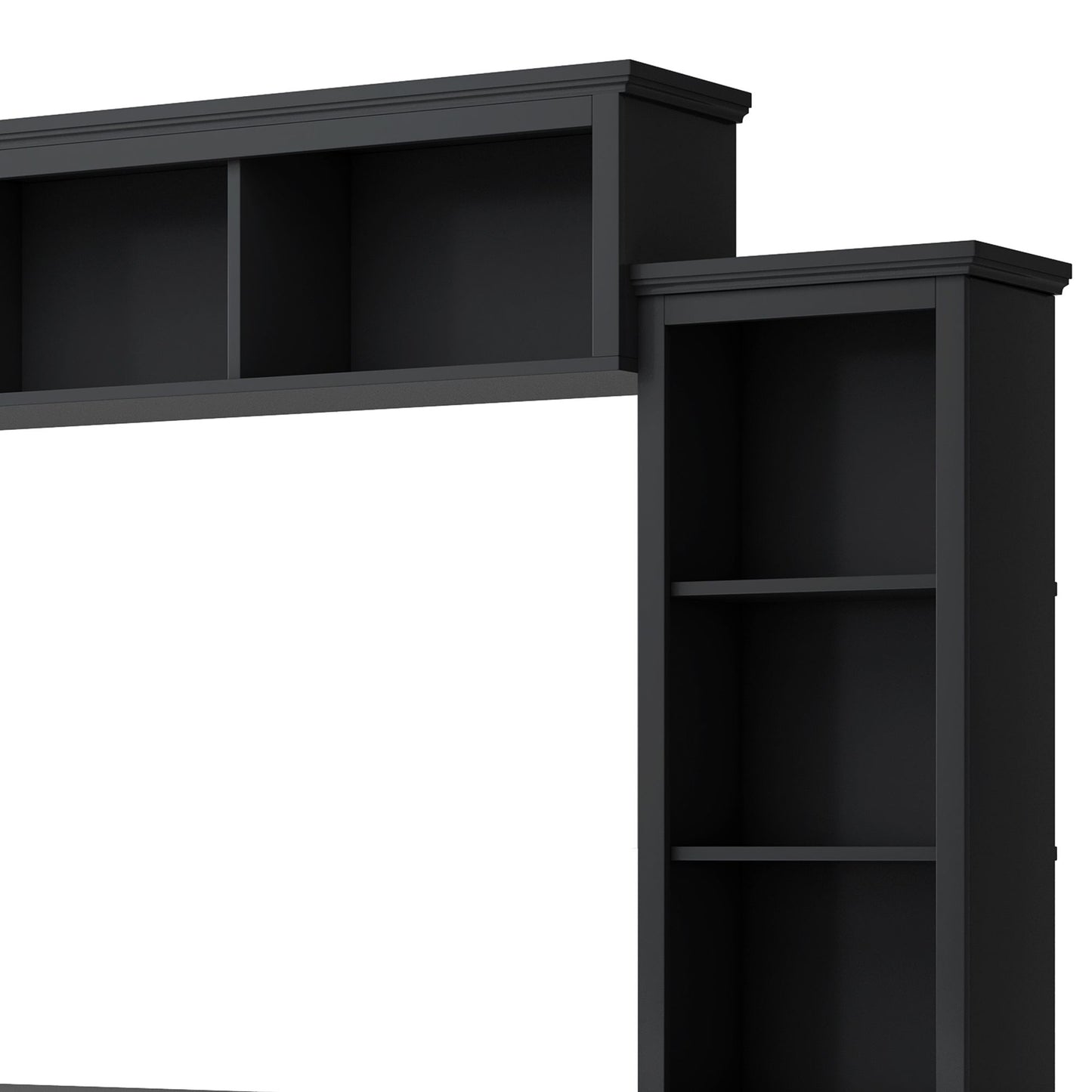 [VIDEO provided] ON-TREND Minimalism Entertainment Wall Unit with Bridge, Modern TV Console Table for TVs Up to 70", Multifunctional TV Stand with Tempered Glass Door, Black (Old SKU: SD000009AAB) - Discount Msrp 
