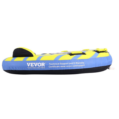 VEVOR Towable Tube for Boating, 1-3 Riders Inflatable Towable Tube with Bumper Fins, 510 lbs Water Sport Towable Tubes for Boats to Pull, Full Nylon Cover, EVA Grab Handles and Speed Safety Valve - Discount Msrp 
