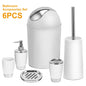 Bathroom Accessories Set 6 Pcs Bathroom Set Ensemble Complete Soap Dispenser Toothbrush Holder - Discount Msrp 