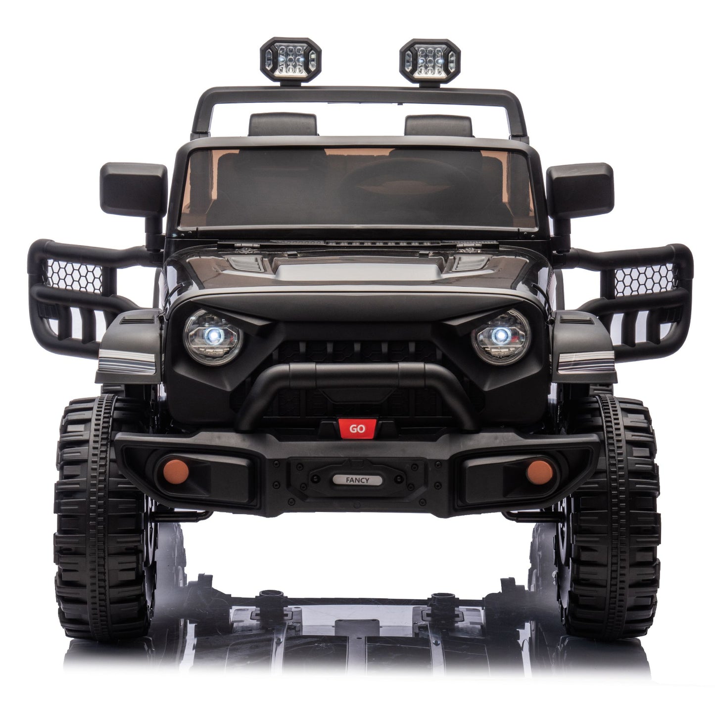 24V Two-seater Kids Ride On Electric Car W/parents control,Seat width 19.69in,400W motor,Four-wheel suspension,light&searchlight,USB,MP3,Bluetooth,Provide a speed of 1.86-4.35MPH for kids of 3+. - Discount Msrp 