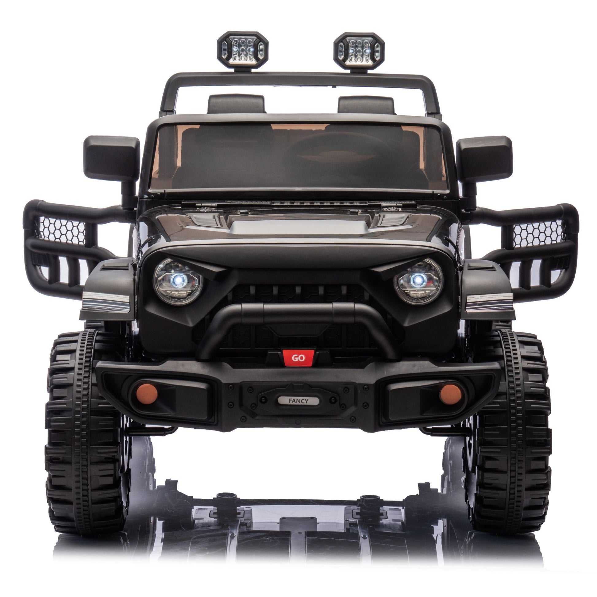 24V Two-seater Kids Ride On Electric Car W/parents control,Seat width 19.69in,400W motor,Four-wheel suspension,light&searchlight,USB,MP3,Bluetooth,Provide a speed of 1.86-4.35MPH for kids of 3+. - Discount Msrp 