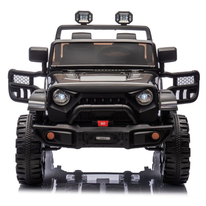 24V Two-seater Kids Ride On Electric Car W/parents control,Seat width 19.69in,400W motor,Four-wheel suspension,light&searchlight,USB,MP3,Bluetooth,Provide a speed of 1.86-4.35MPH for kids of 3+. - Discount Msrp 