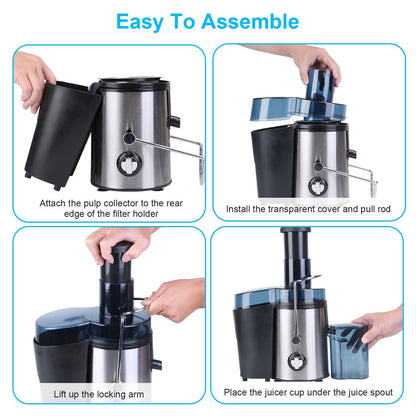 1000W Centrifugal Juicer Juice Extractor with 2 Speeds 3.6in Wide Feed Chute 17Oz Juicer Cup 54Oz Pulp Collector Electric Juicer for Fruits Vegetables - Discount Msrp 