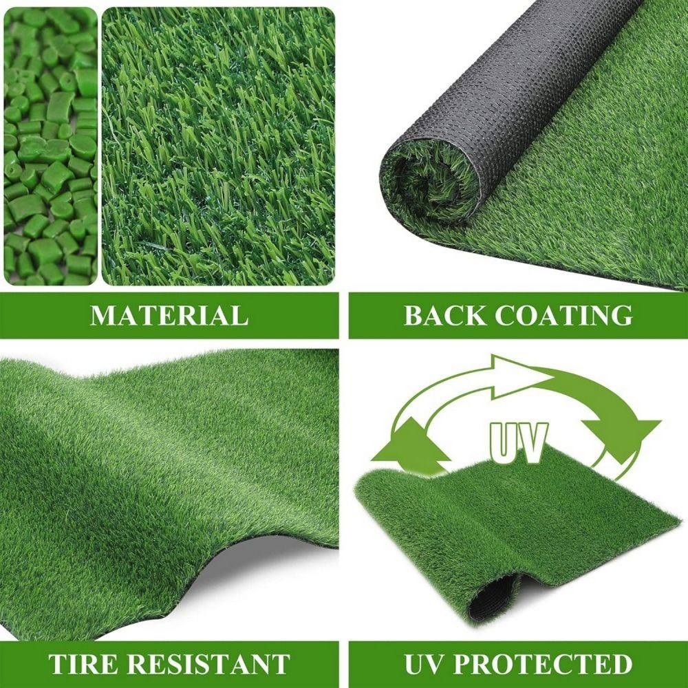 3FT*16FT Artificial turf, professional dog mat large turf outdoor carpet terrace pet lawn, artificial carpet with drainage holes (Grass height 0.78 inches/2cm) - Discount Msrp 