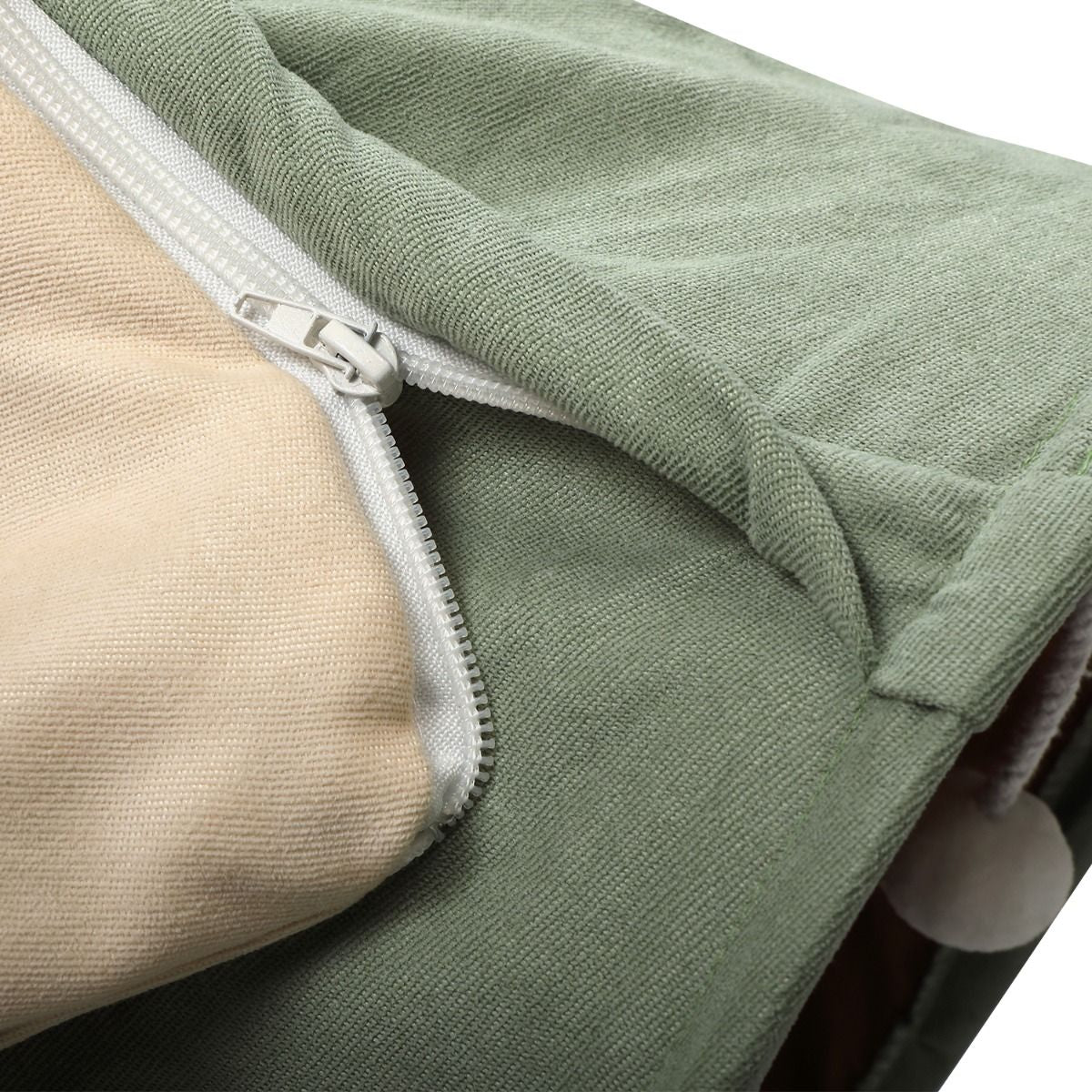 Cat's Telescopic Tunnel Cushioned Bed Pet Nest Teasing Balls Zipper Connection Feline Supplies, Bright Green XH - Discount Msrp 